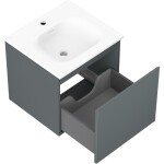MEXEN/S - Orio koupelnová skříňka 50 cm s umyvadlem Vela, 1 šuplík, grafit mat/bílá mat 91A10-05047-1-BF66-W23M01
