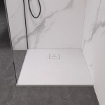 Erga Hyper, SMC sprchová vanička 70x70x2, 6 cm + sifon, bílá matná, ERG-V06-SMC-7070S-WH