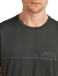 Pánské merino triko s krátkým rukávem ICEBREAKER Mens Core SS Tee Single Line Camp, Obsidian velikost: XL