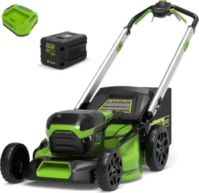 Greenworks GD60LM51SPK4 černá / Aku sekačka na trávu s pojezdem / 60V / záběr 51 cm / koš 55 l / 4Ah + nabíječka (GR2514307UB)