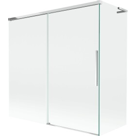 MEXEN/S - Rox L vanová zástěna 2-křídlová posuvná 160 + 75 x 150, transparent, chrom 8C9L-160-075-01-00