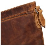 Moderní luxusní kožená taška přes rameno DOMINIQUE, koňaková