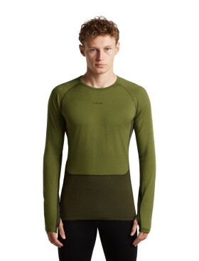 Pánské merino triko dlouhý rukáv ICEBREAKER Mens Merino 200 ZoneKnit LS Crewe, Dark Loden/Sphagnum/Cb velikost: M