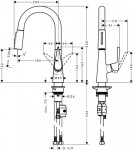 HANSGROHE - Talis M51 Dřezová baterie s výsuvnou sprškou, vzhled nerezu 72815800