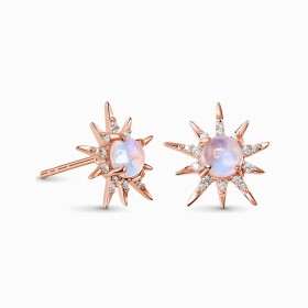 Royal Fashion peckové náušnice 14k zlato Vermeil GU-DR10003E-ROSEGOLD-MOONSTONE