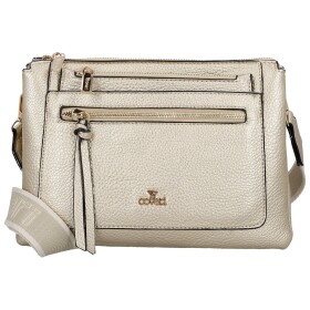 Trendy dámská koženková crossbody kabelka Anita, zlatá