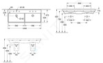 VILLEROY & BOCH - Avento Dvojumyvadlo nábytkové 1200x470 mm, s přepadem, 2 otvory pro baterii, CeramicPlus, alpská bílá 4A23CKR1