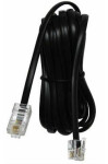 Telefonní kabel / 4 žíly / plochý / RJ-45 - RJ11 / 10m / černý (KVTD1004A1)