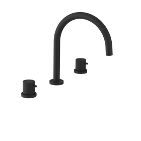 SAPHO - ULTRASAN tříprvková stojánková umyvadlová baterie, černá mat UT017VB