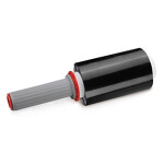Sada 20 mini rolí stretch fólie šířka 100mm, délka 125m, černá, 30% recyklovaná, tloušťka 23µm + 1 ruční odvíječ | RAJA