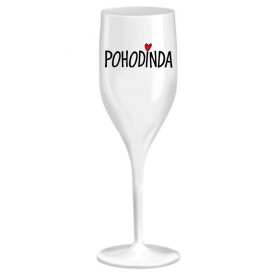 POHODINDA - bílá nerozbitná prosecco sklenice 150 ml