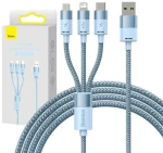 Baseus StarSpeed Kabel USB 3v1 USB-A na USB-C + microUSB + Lightning 1.2 m modrá (CAXS000017)