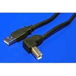 Wiretek Kabel USB2.0 A-B 2m (A-M/B-M) černý, lomený konektor B (11.92.8821)