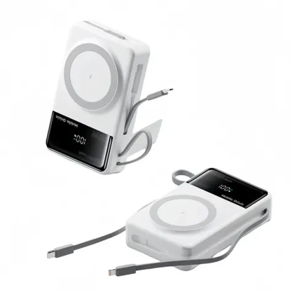 Mobile Origin PB15 bílá / Powerbanka / 20 000 mAh / 35 W PD / MagSafe / LCD displej (MO-35WPDD-PB15)