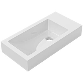 CERANO - Umyvadlo z litého mramoru Sofia - bílá lesklá - 50x25 CER-679474