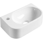 CERANO - Umývátko keramické Nela - závěsné levé - bílá lesklá - 40x21,5 CER-680372