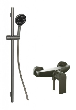 Kielle - Vega Sprchový set s baterií, tyčí, hadicí a sprchovou hlavicí, gun metal 20618SP13