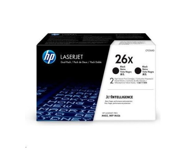 HP 26X 2-pack High Yield Black Original LaserJet Toner Cartridges (CF226XD) (9,000 / 9,000 pages) EDF_1006231