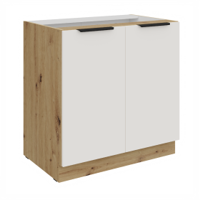 Spodní skříňka Aria 80 D 2F BB Barva korpusu: Dub artisan, Barva dvířek: WH - Crystal white AFM