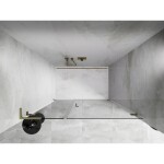 MEXEN/S - Lunar-B L sprchové dveře křídlové pravé 120, transparent, zlatá kartáčovaná 832SL-120-050-55-00-P