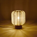 MADAM STOLTZ Stolní lampa Seagrass/Cotton Rope, přírodní barva, textil