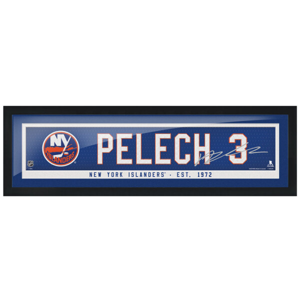 Mustang Obraz v rámu New York Islanders NHL Adam Pelech 6" x 22" Replica Autograph