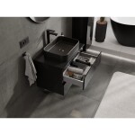 MEXEN/S - Orio koupelnová skříňka pod umyvadlo 70 cm s deskou, 2 zásuvky, černá lesk 91A10-07047-2-BFFC70