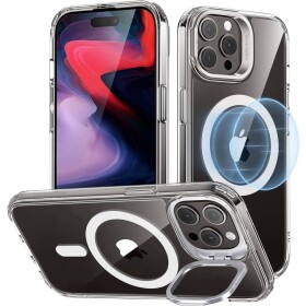 ESR Classic Hybrid HaloLock Case + Stash Stand zadní kryt na mobil Apple iPhone 15 Pro Max transparentní Kompatibilní s MagSafe