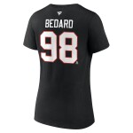 Fanatics Dámské tričko Connor Bedard #98 Chicago Blackhawks Draft 2023 Stack Logo Name Number V-Neck Black Velikost: