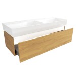 Koupelnová skříňka s umyvadlem SAT Feel 120x30x46 cm medový dub mat SATFEEL120DMU2 SATFEEL120DMU2