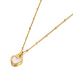 Ocelový náhrdelník Joela - chirurgická ocel, srdce, Zlatá 40 cm + 5 cm (prodloužení)