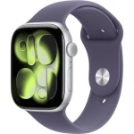Apple Watch Series 11 GPS 42mm Stříbrné hliníkové tělo - Mlžně fialový sportovní řemínek M/L / 150–200 mm (MEU74MP/A)
