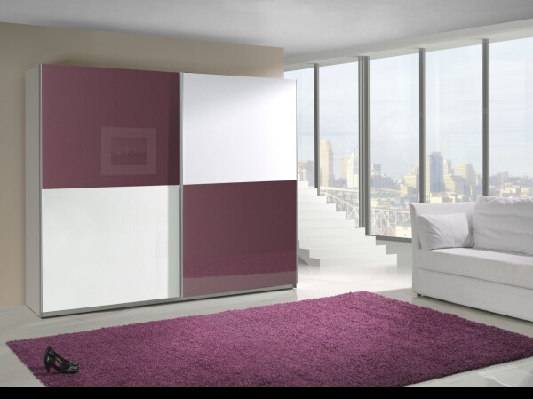 FRONTI Šatní skříň LUX 10 bílý lesk / fialový lesk 6752