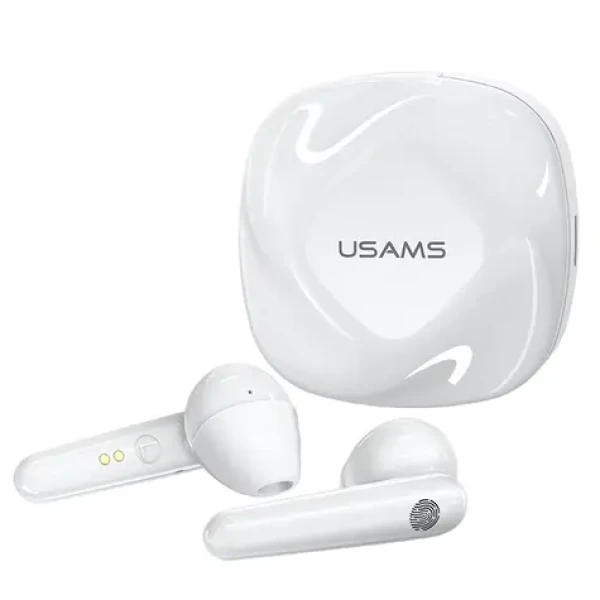USAMS SD TWS Dual Stereo Wireless Headset BT 5.0 bílá / 40 mAh + 300 mAh (6958444922362)