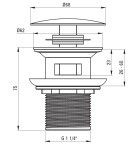 HOPA - Výpusť CLICK-CLACK pro umyvadla s přepadem BLACK BAAWA92K