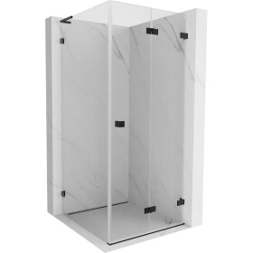 MEXEN/S - Lunar-F L sprchový kout skládací dveře pravá 90 x 90, transparent, černá 836L-090-090-70-00-P