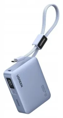 Ugreen PB584 šedá / Powerbanka / 10000 mAh / 33W rychlonabíjení / vestavěný USB-C kabel (75173B)