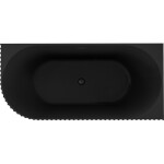 MEXEN/S - Gia volně stojící rohová vana reliéf pravá 170 x 80, černá mat, sifon a přepad černá 52701708071P-70