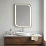REA - Zrcadlo LED ZONE 80X60 GOLD BRUSH HOM-00209