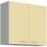 Horní skříňka 80 G-72 2F Barva korpusu: Šedá, Barva dvířek: Krémový lesk (Karmen)