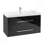 VILLEROY & BOCH - Avento Umyvadlová skříňka, 980x514x452 mm, 2 zásuvky, Crystal Black A89200B3