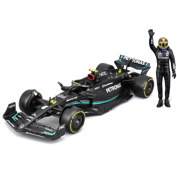 Bburago 1:24 RACE Formula F1 - Mercedes-AMG F1 W14 E (2023) #44 Lewis Hamilton with driver and decor