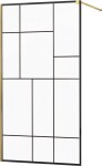 MEXEN - KIOTO Sprchová zástěna WALK-IN 110x200 cm 8 mm, zlatá, černý vzor 2 800-110-101-50-78