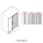 CERANO - Sprchové posuvné dveře Lantono L/P - 8 mm - Soft-Close - černá matná, grafitové sklo - 100x195 CER-8050BD7235