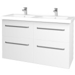 Dřevojas - Umyvadlová skříňka BIG INN SZZ4 125 - N01 Bílá lesk / Úchytka T01 / L01 Bílá vysoký lesk 27257A