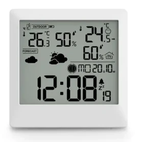 Hama Palawan bílá / meteostanice / teplota / vlhkost / počasí / fáze měsíce / bezdrátový senzor (222238)