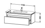 DURAVIT - DuraStyle Umyvadlová skříňka 40x113x45 cm, 1 zásuvka, lesklá bílá DS639502222