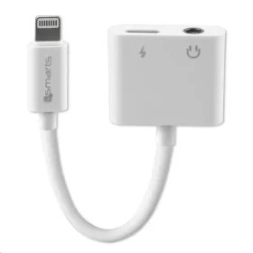4smarts adaptér Lightning s 3.5mm jackem a Lightning konektorem / možnost napájení / bílá (MP468673)