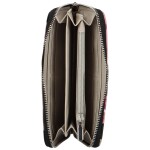 Pouzdrová dámská koženková peněženka Flowers, černá