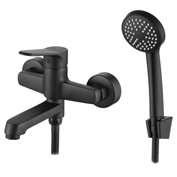 Kuchinox - ATEZ nástěnná vanová baterie s příslušenstvím, černá BTK_711D